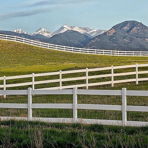 3 rail White PVC Ranch Fence